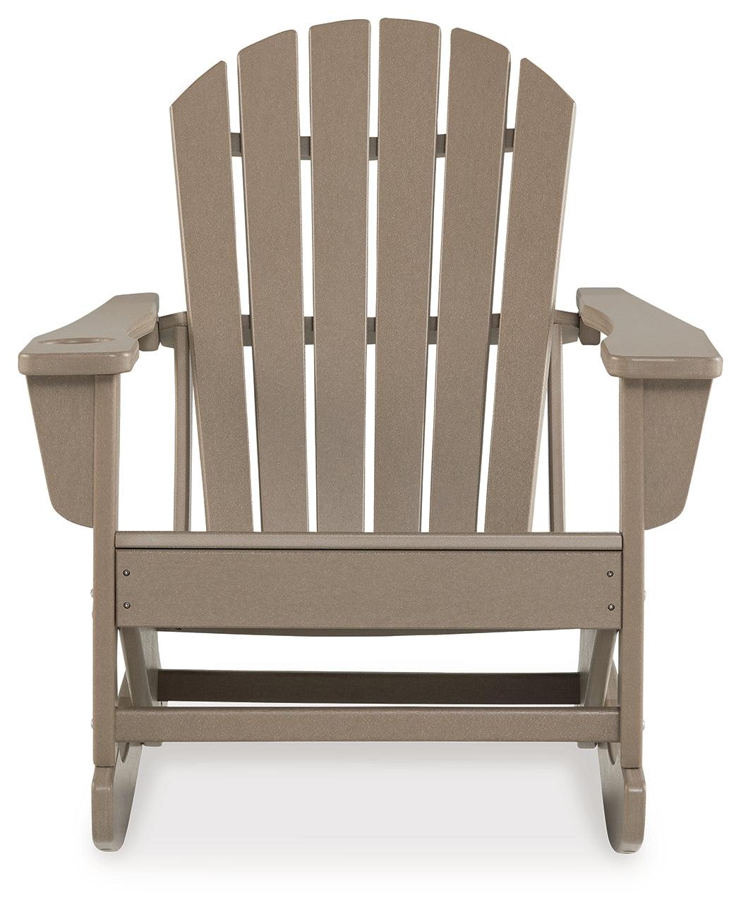 Sundown Treasure Driftwood Outdoor Rocking Chair by Ashley at Eve Furniture