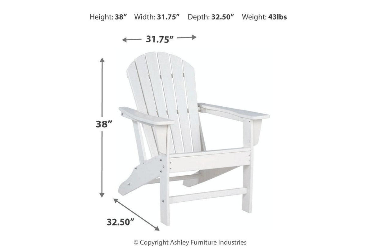 Sundown Treasure White Adirondack Chair by Ashley at Eve Furniture