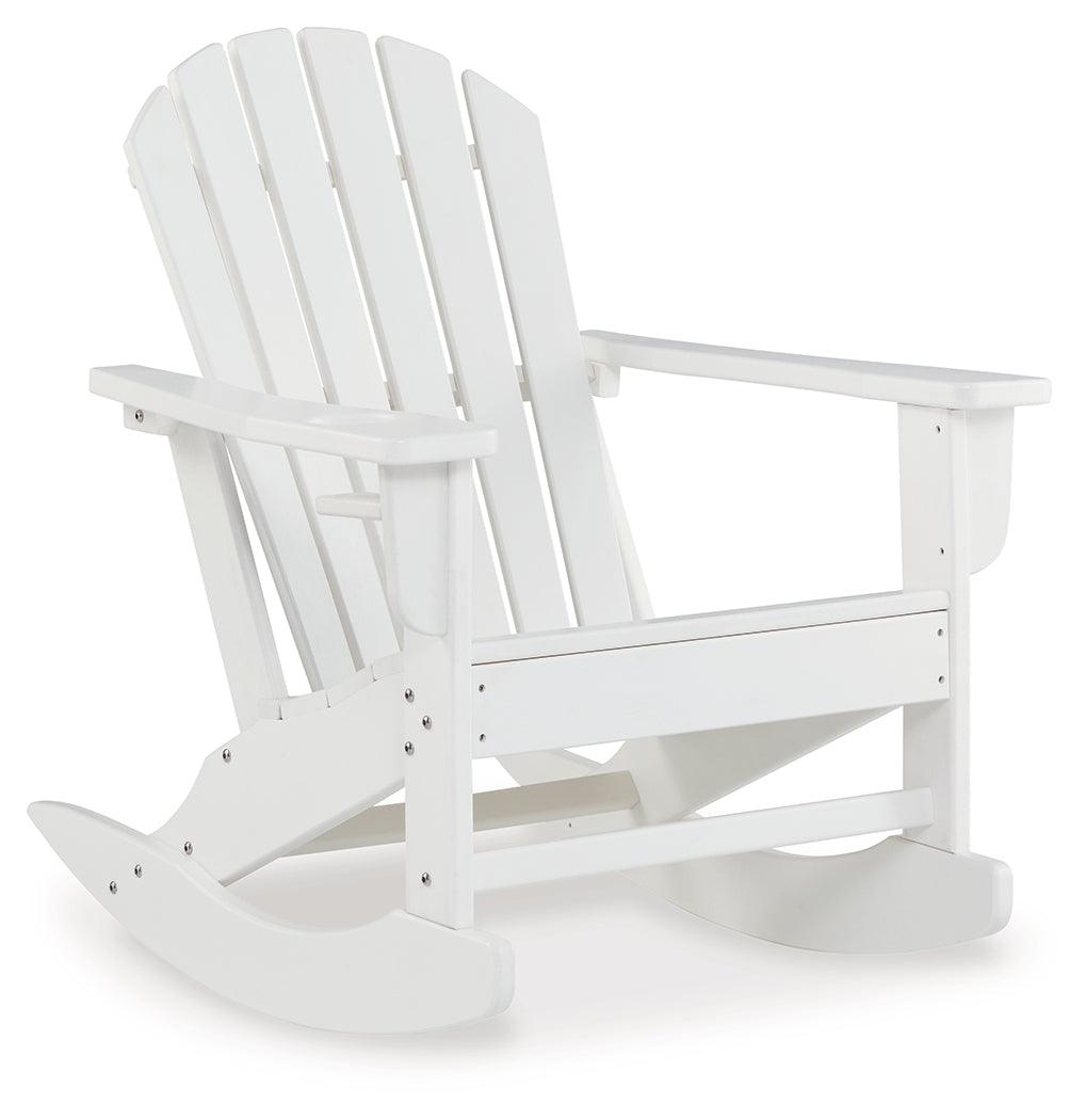 Sundown Treasure White Outdoor Rocking Chair by Ashley at Eve Furniture