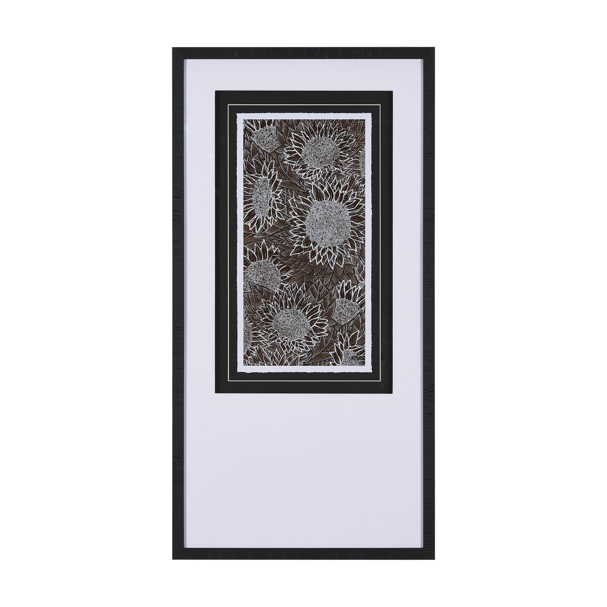 Sunflower Fest I by Mercana Studio a Hand Embellished Textured Framed Art Print Matted under Glass by Mercana at Eve Furniture