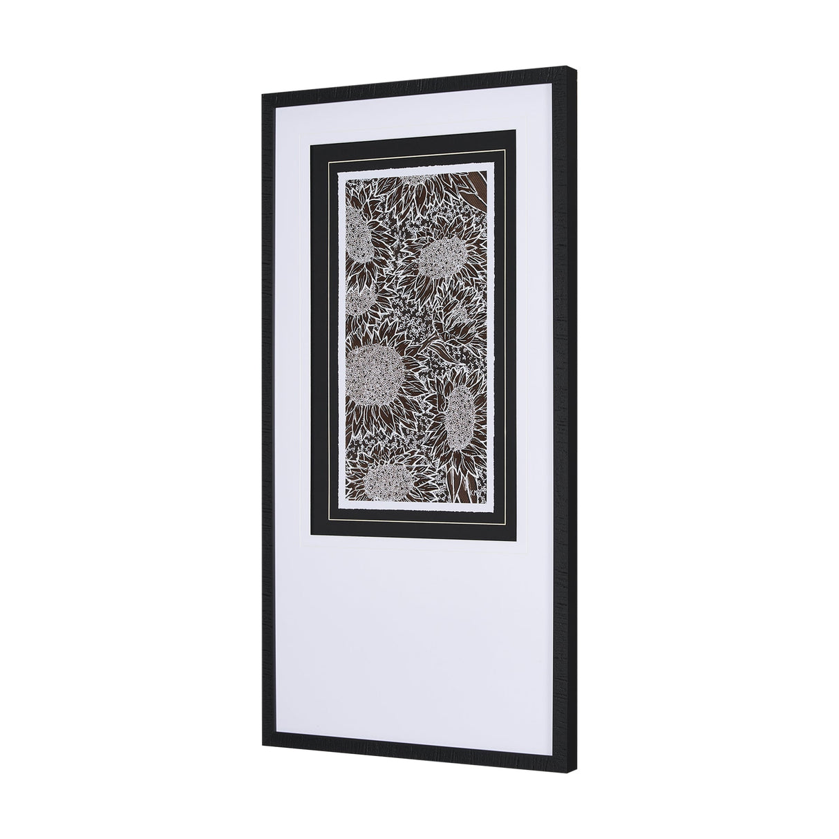 Sunflower Fest II by Mercana Studio a Hand Embellished Textured Framed Art Print Matted under Glass by Mercana at Eve Furniture