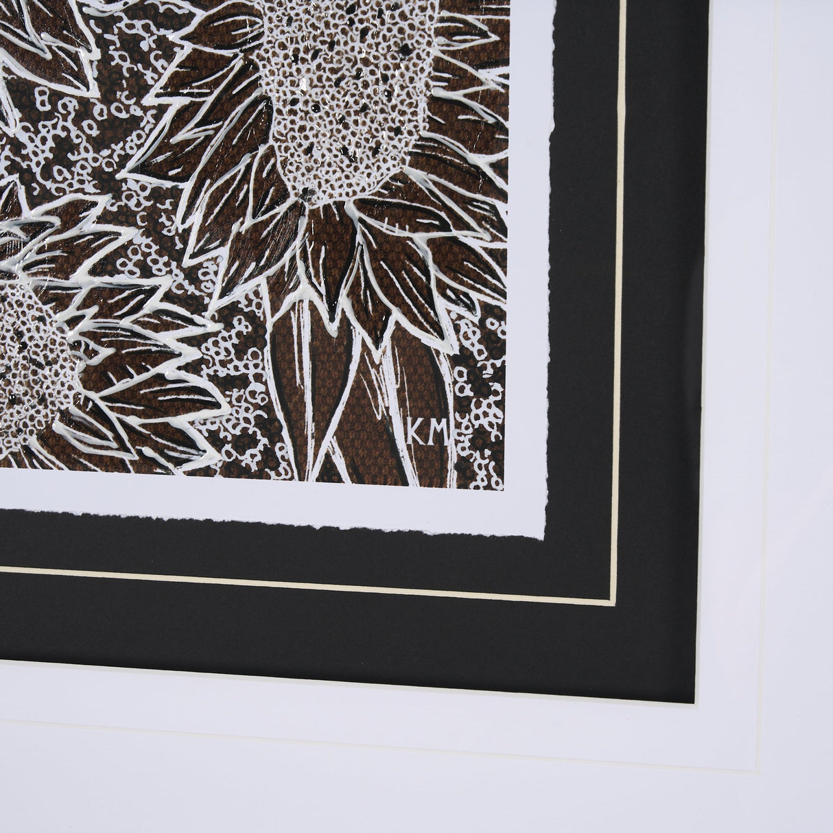 Sunflower Fest II by Mercana Studio a Hand Embellished Textured Framed Art Print Matted under Glass by Mercana at Eve Furniture