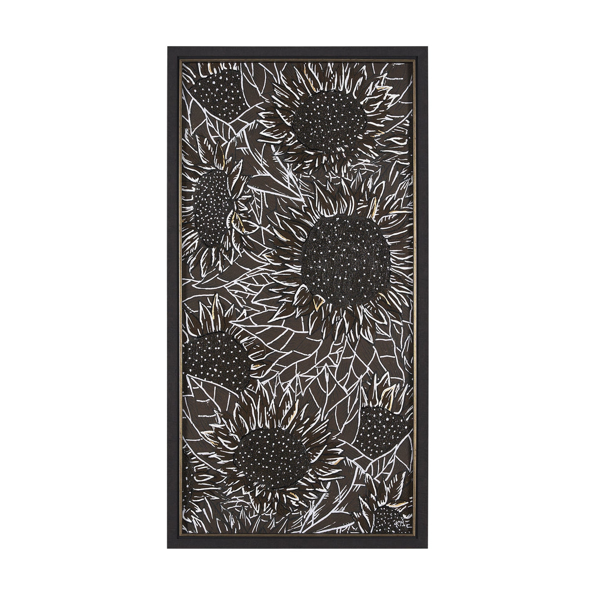 Sunflower Fest VI by Mercana Studio a Hand Embellished Textured Framed Art Print by Mercana at Eve Furniture