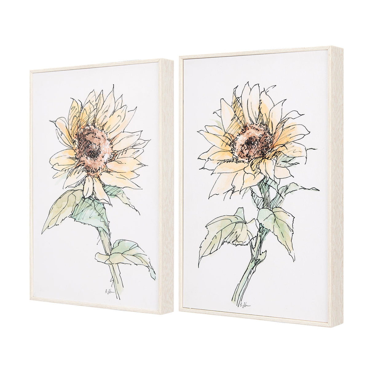 Sunflower I by Mercana Studio a Hand Embellished Textured Framed Art Print by Mercana at Eve Furniture