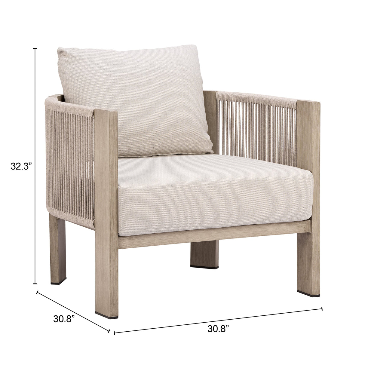 Sunlit Gray Springs Accent Chair by Zuomod at Eve Furniture