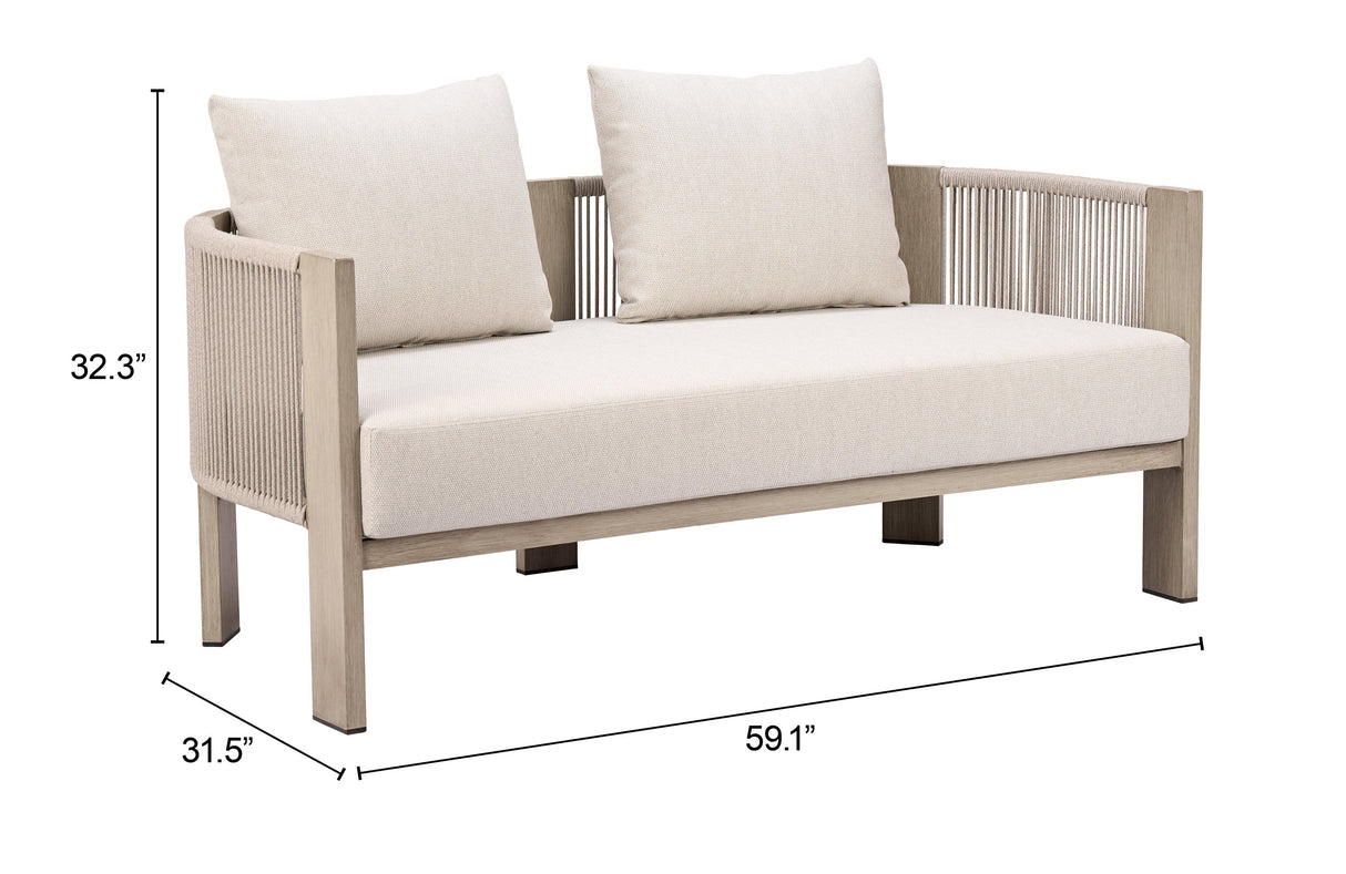 Sunlit Springs Gray Outdoor Sofa by Zuomod at Eve Furniture