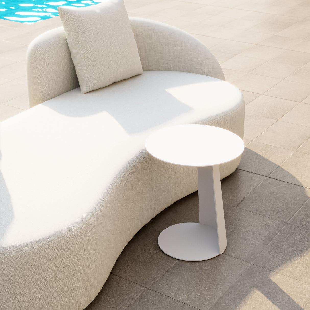 Sunny Isles White Outdoor Side Table by Zuomod at Eve Furniture