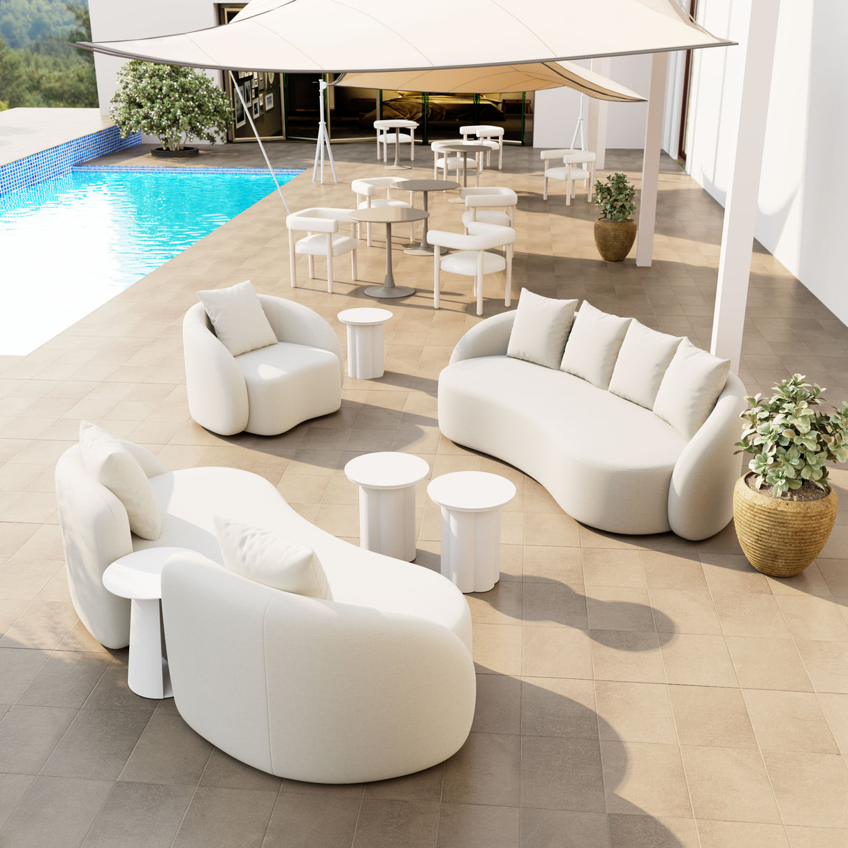 Sunny Isles White Outdoor Side Table by Zuomod at Eve Furniture