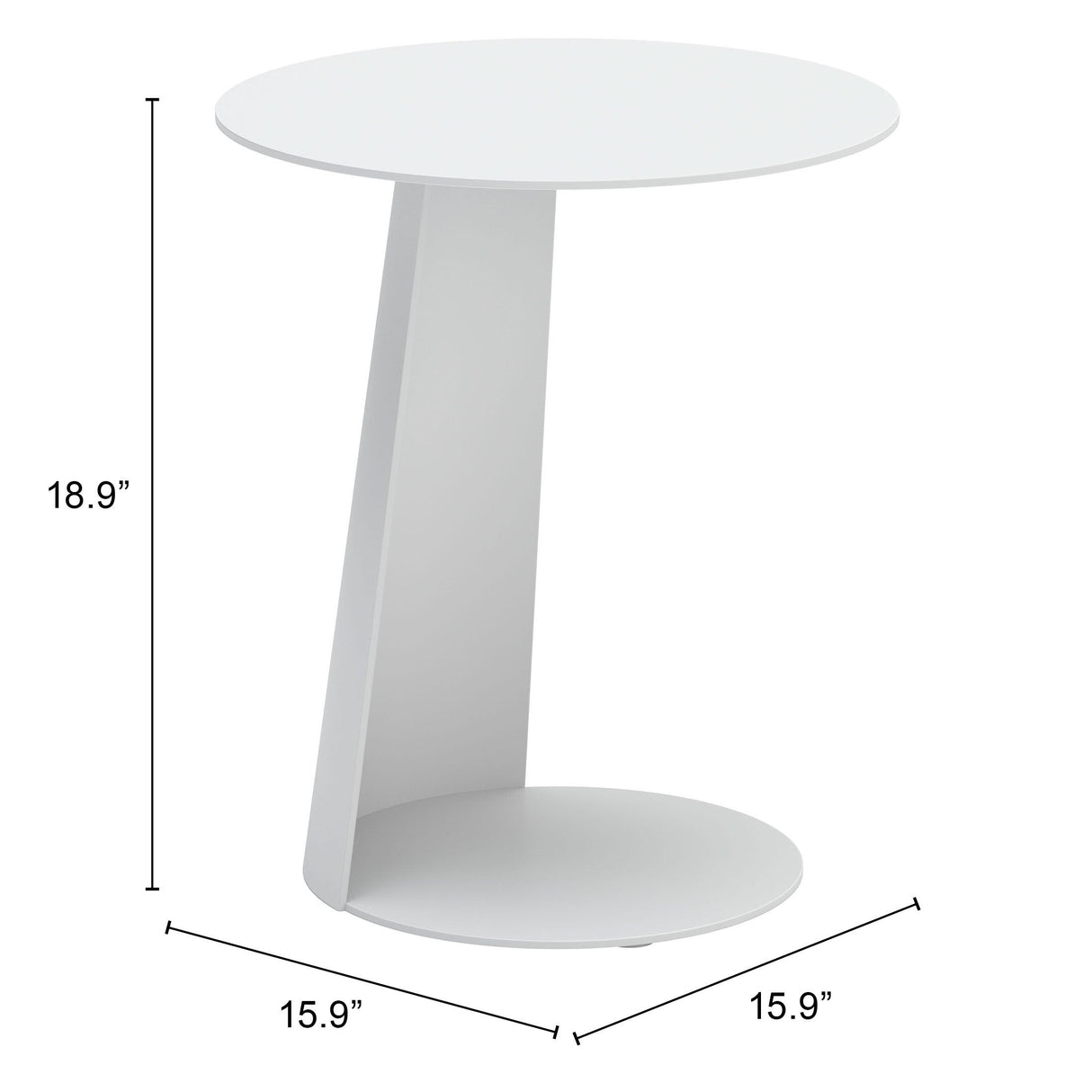 Sunny Isles White Outdoor Side Table by Zuomod at Eve Furniture