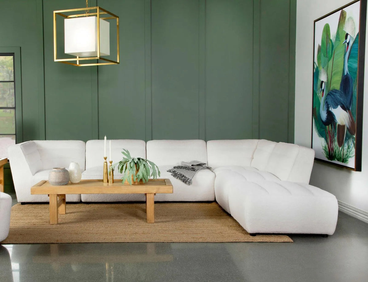 Sunny Natural Upholstered 6-Piece Sectional by Coaster at Eve Furniture
