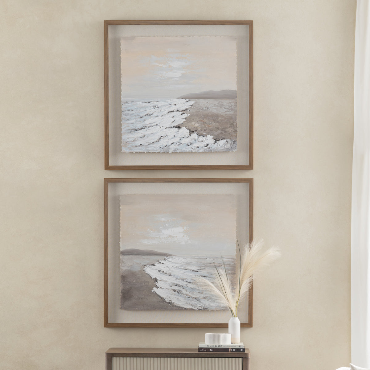 Sunny Shore 2 Brown/White Wall Art by Crestview at Eve Furniture