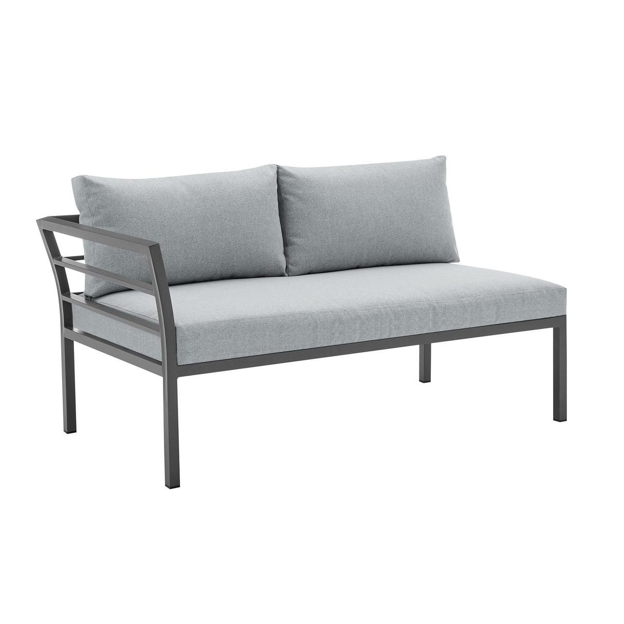Sunnyside Corner Patio Conversation Set with Table in Grey on Grey by Manhattan Comfort at Eve Furniture