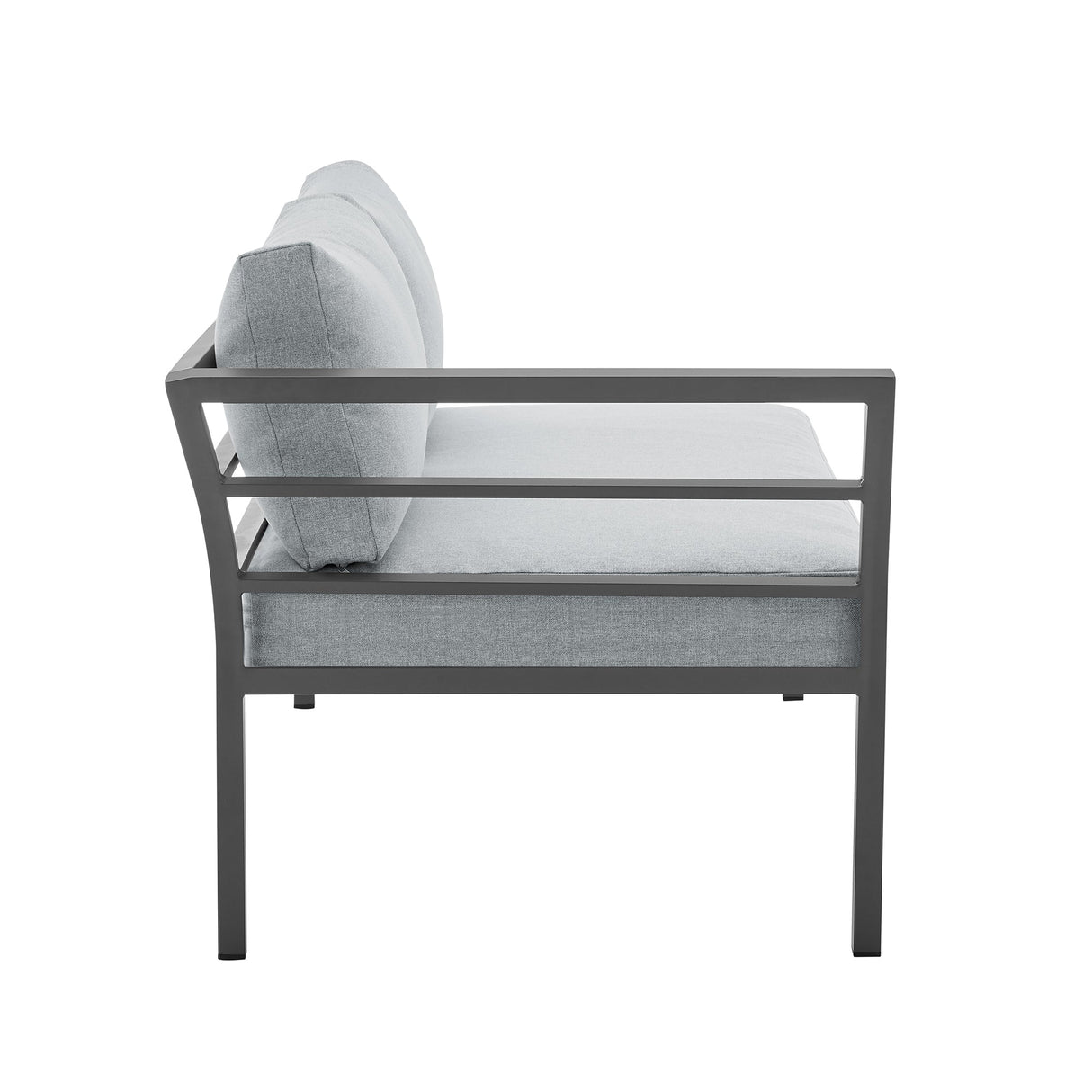 Sunnyside Corner Patio Conversation Set with Table in Grey on Grey by Manhattan Comfort at Eve Furniture