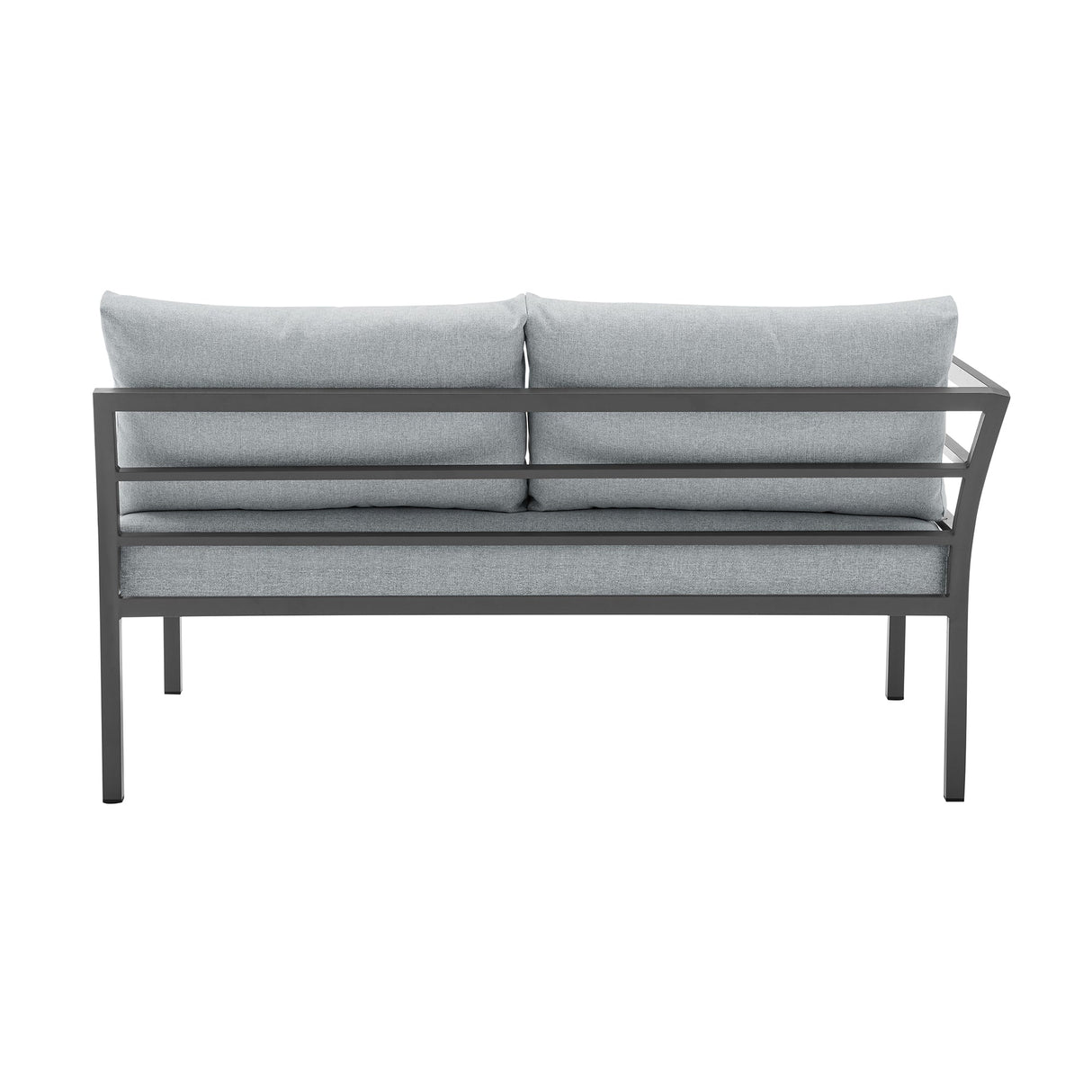 Sunnyside Corner Patio Conversation Set with Table in Grey on Grey by Manhattan Comfort at Eve Furniture