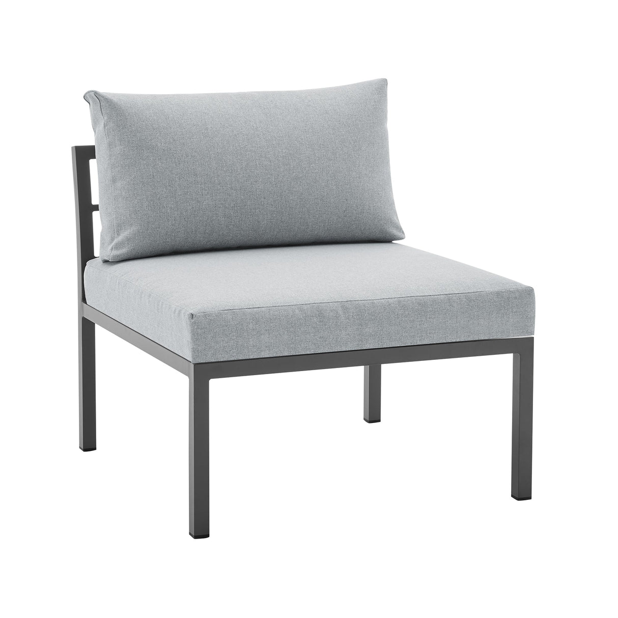 Sunnyside Corner Patio Conversation Set with Table in Grey on Grey by Manhattan Comfort at Eve Furniture