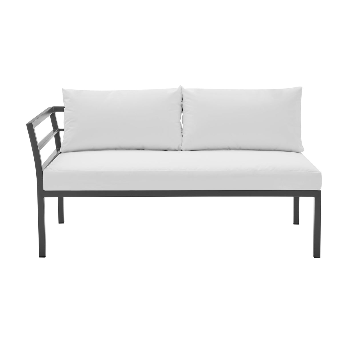 Sunnyside Corner Patio Conversation Set with Table in Grey on White by Manhattan Comfort at Eve Furniture