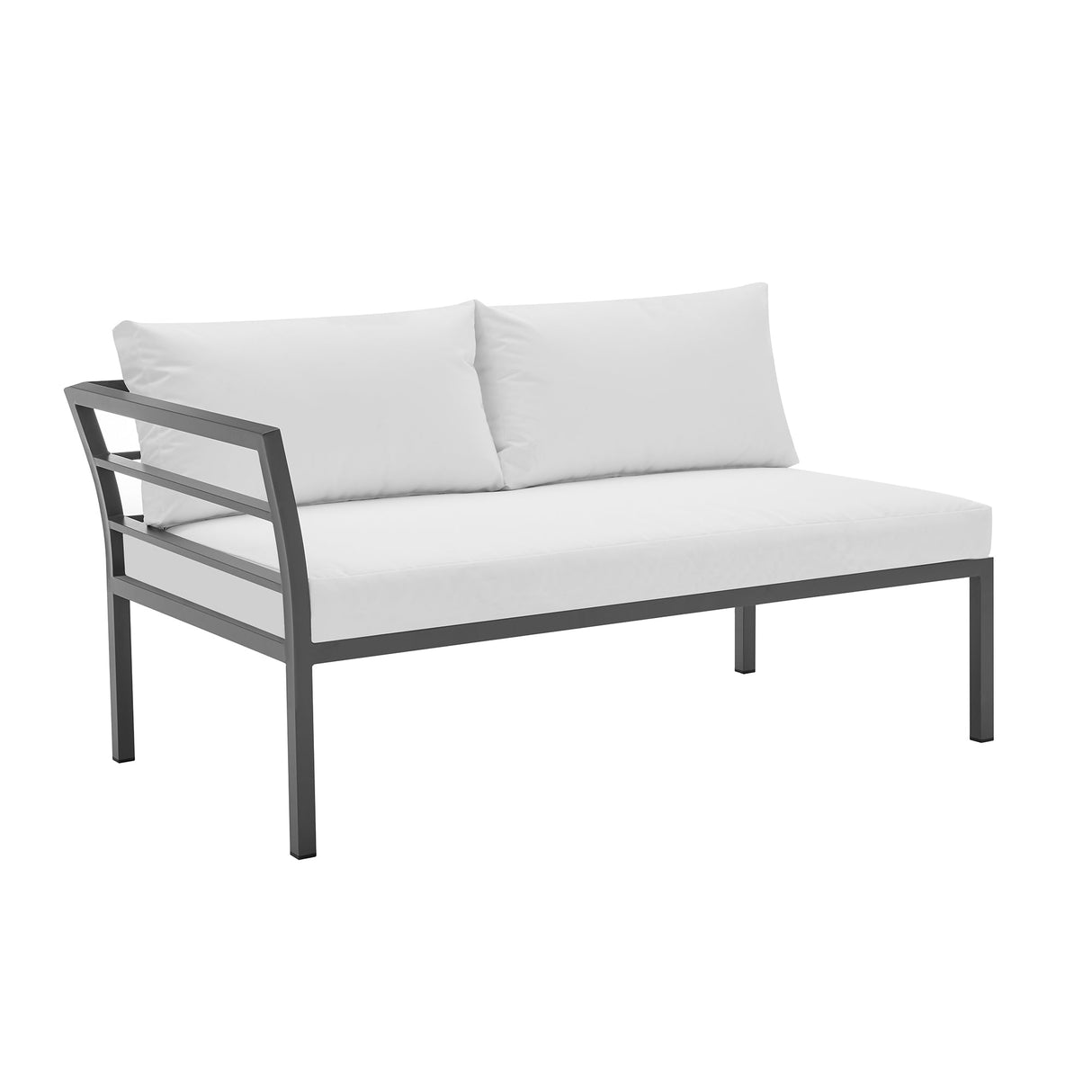 Sunnyside Corner Patio Conversation Set with Table in Grey on White by Manhattan Comfort at Eve Furniture