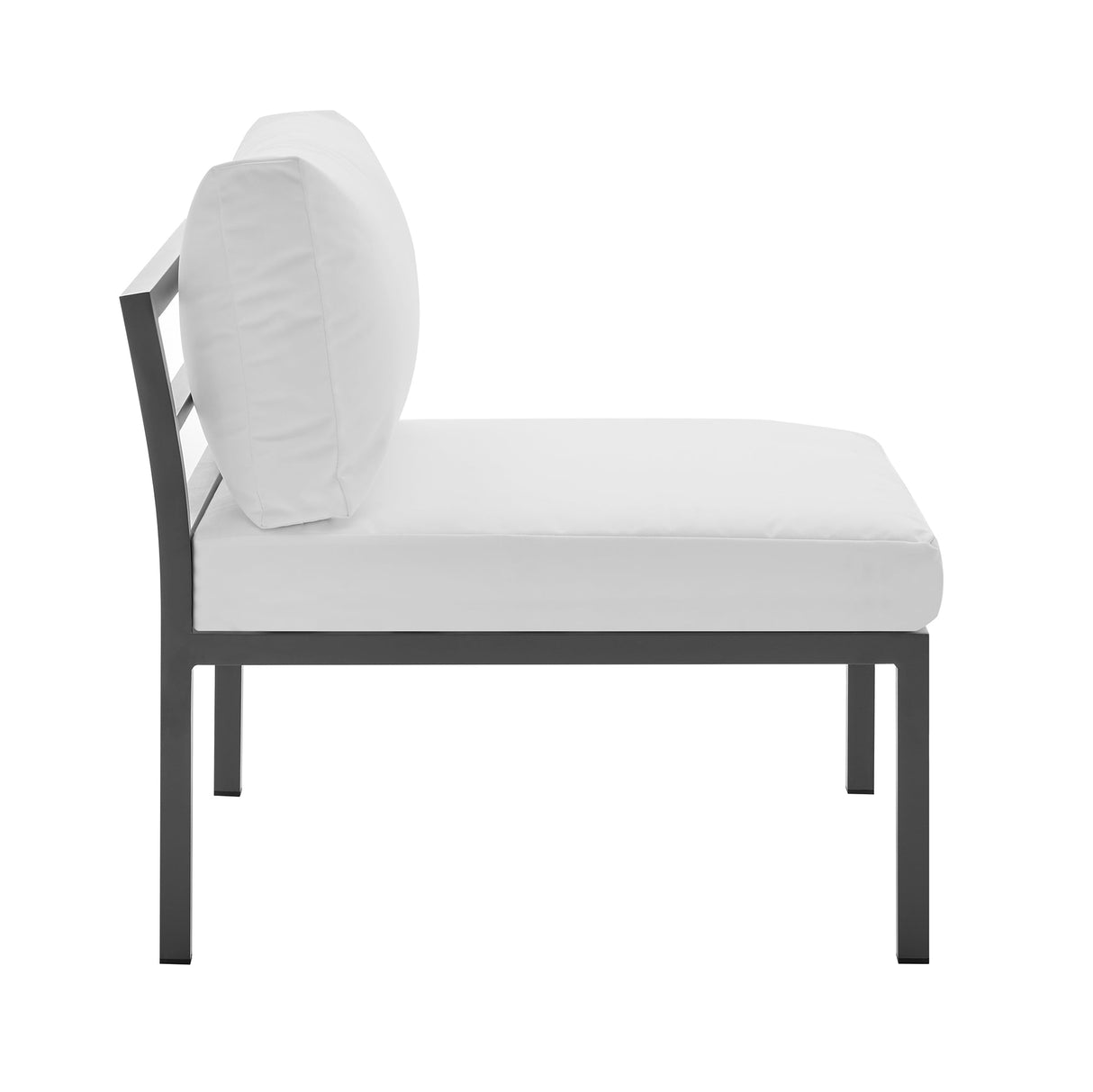 Sunnyside Corner Patio Conversation Set with Table in Grey on White by Manhattan Comfort at Eve Furniture
