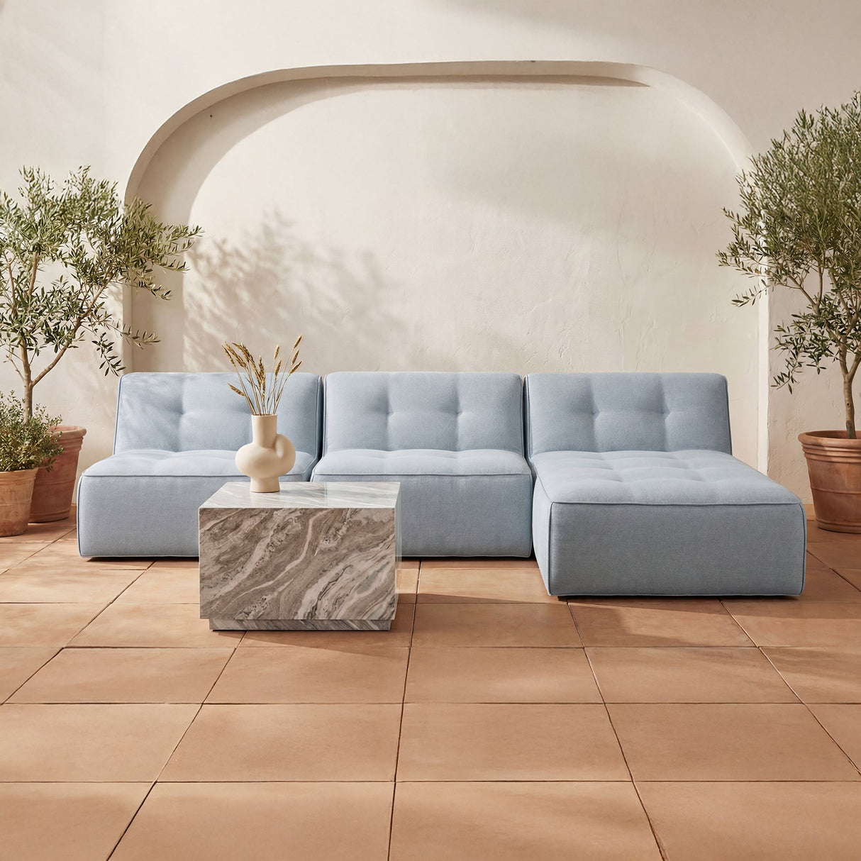 Sunseeker Light Blue Outdoor Slipper by MOES at Eve Furniture