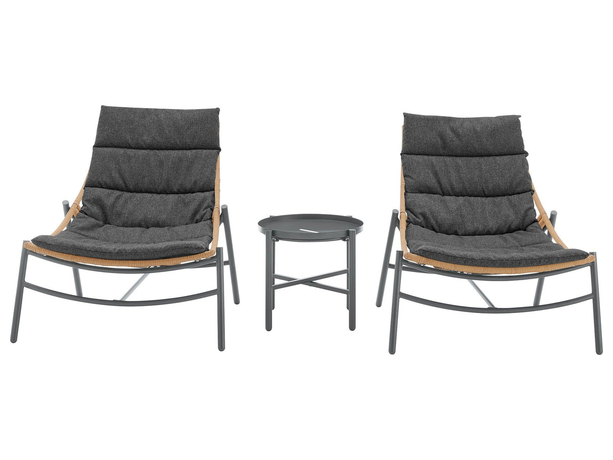 Sunset 3-Piece Patio Conversation Set in Grey by Manhattan Comfort at Eve Furniture