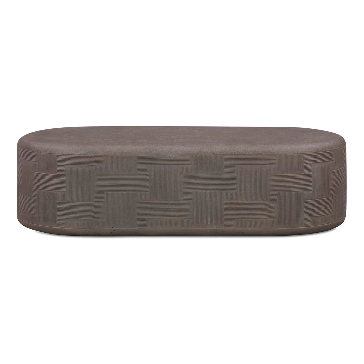 Suraya 55" Indoor/Outdoor Concrete Rounded Coffee Table by TOV Furniture at Eve Furniture