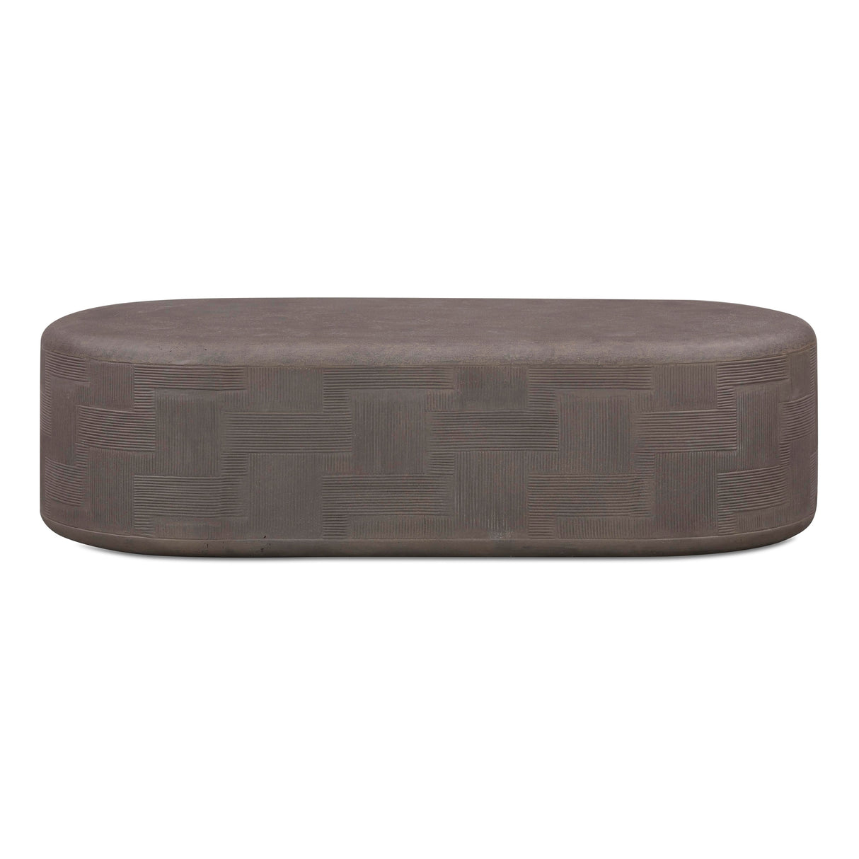 Suraya 55" Indoor/Outdoor Concrete Rounded Coffee Table by TOV Furniture at Eve Furniture