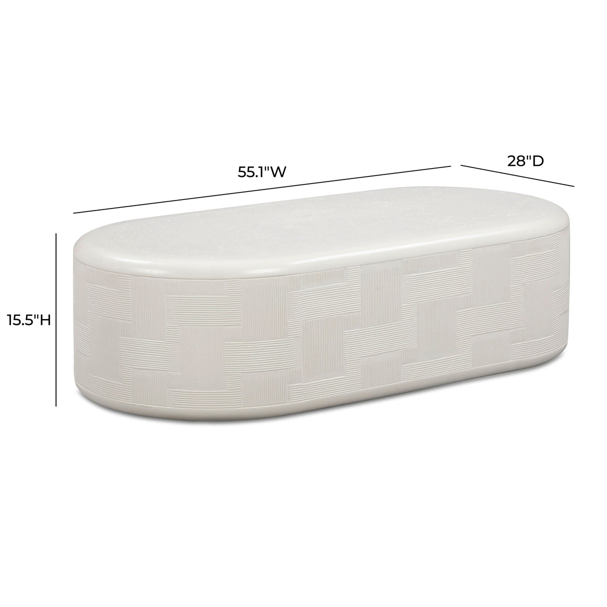 Suraya 55" Indoor/Outdoor Concrete Rounded Coffee Table by TOV Furniture at Eve Furniture