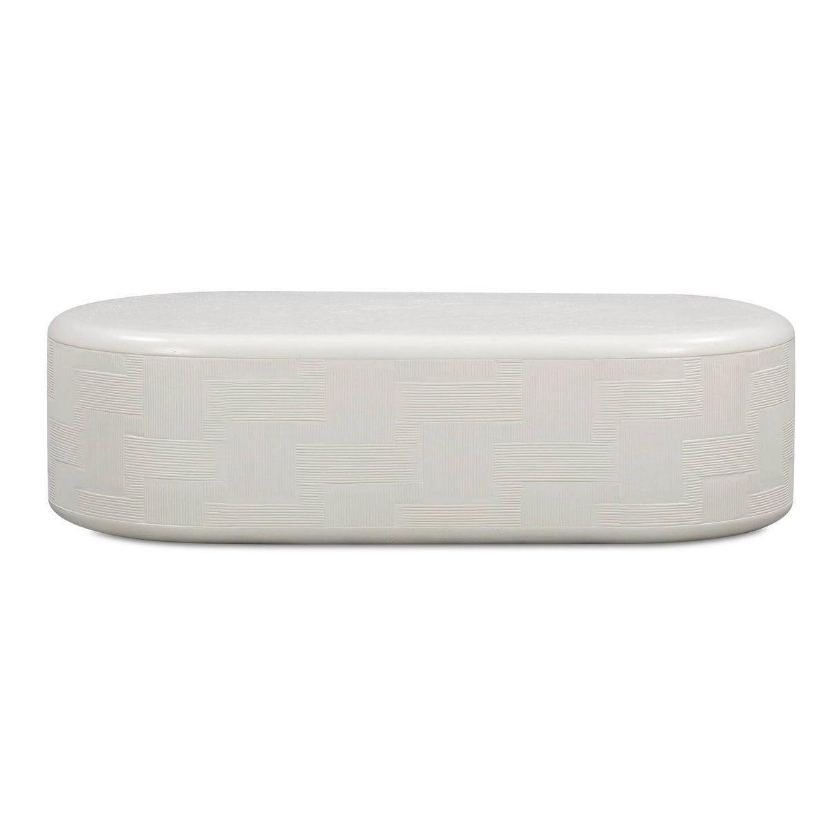 Suraya 55" Indoor/Outdoor Concrete Rounded Coffee Table by TOV Furniture at Eve Furniture