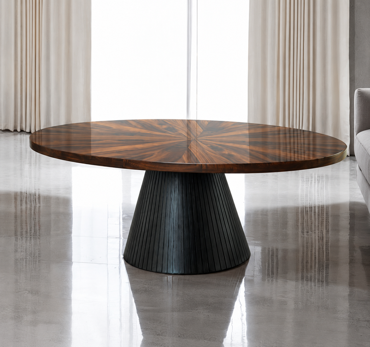 Surdal Black Oval Coffee Table