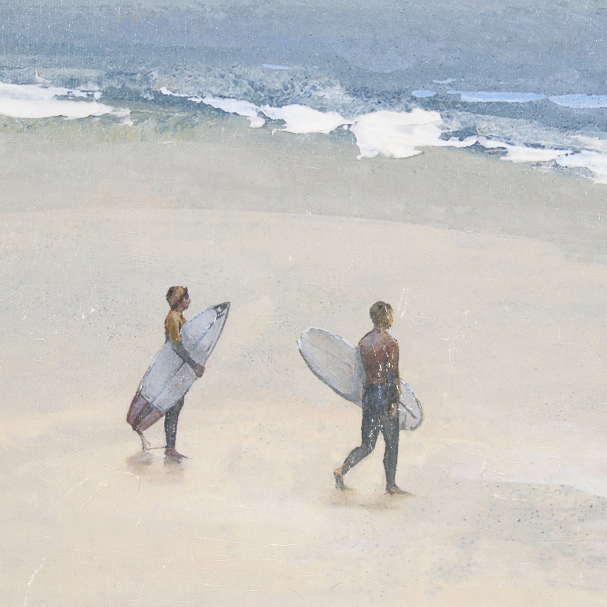 Surfers and The Sea II by Mercana Studio a Hand Embellished Textured Framed Art Print by Mercana at Eve Furniture