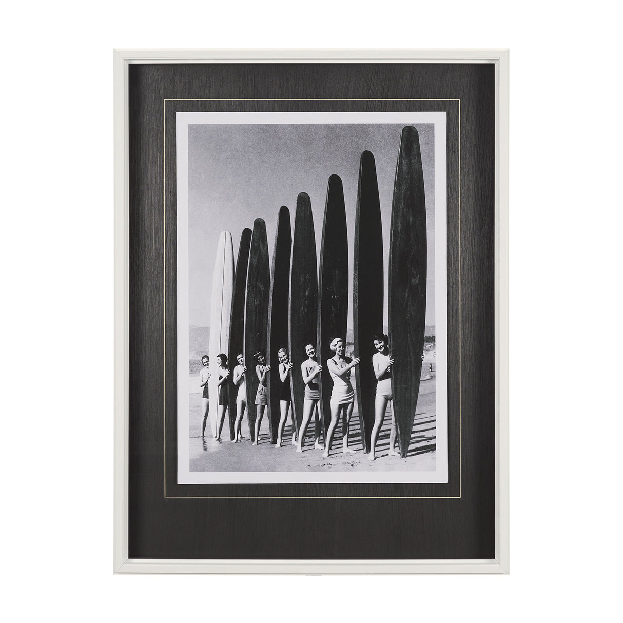 Surfin' Gals by The Chelsea Collection Hand Embellished Textured Framed Art Photo Matted under Glass by Mercana at Eve Furniture