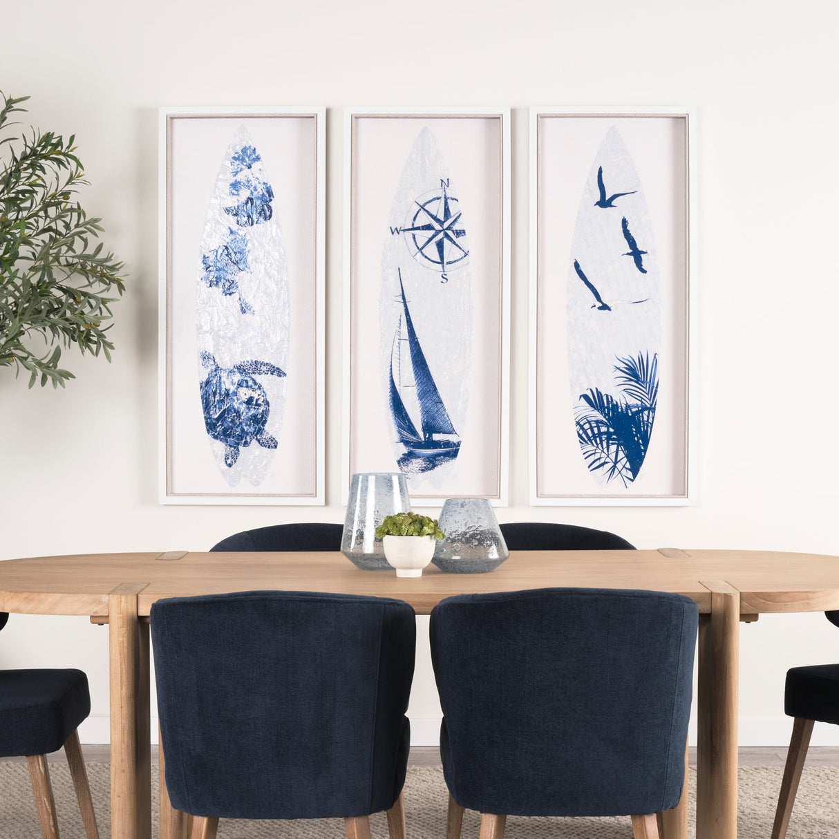 Surfs Up 3 by Mercana Studio a Hand Embelished Textured Framed Art Print by Mercana at Eve Furniture