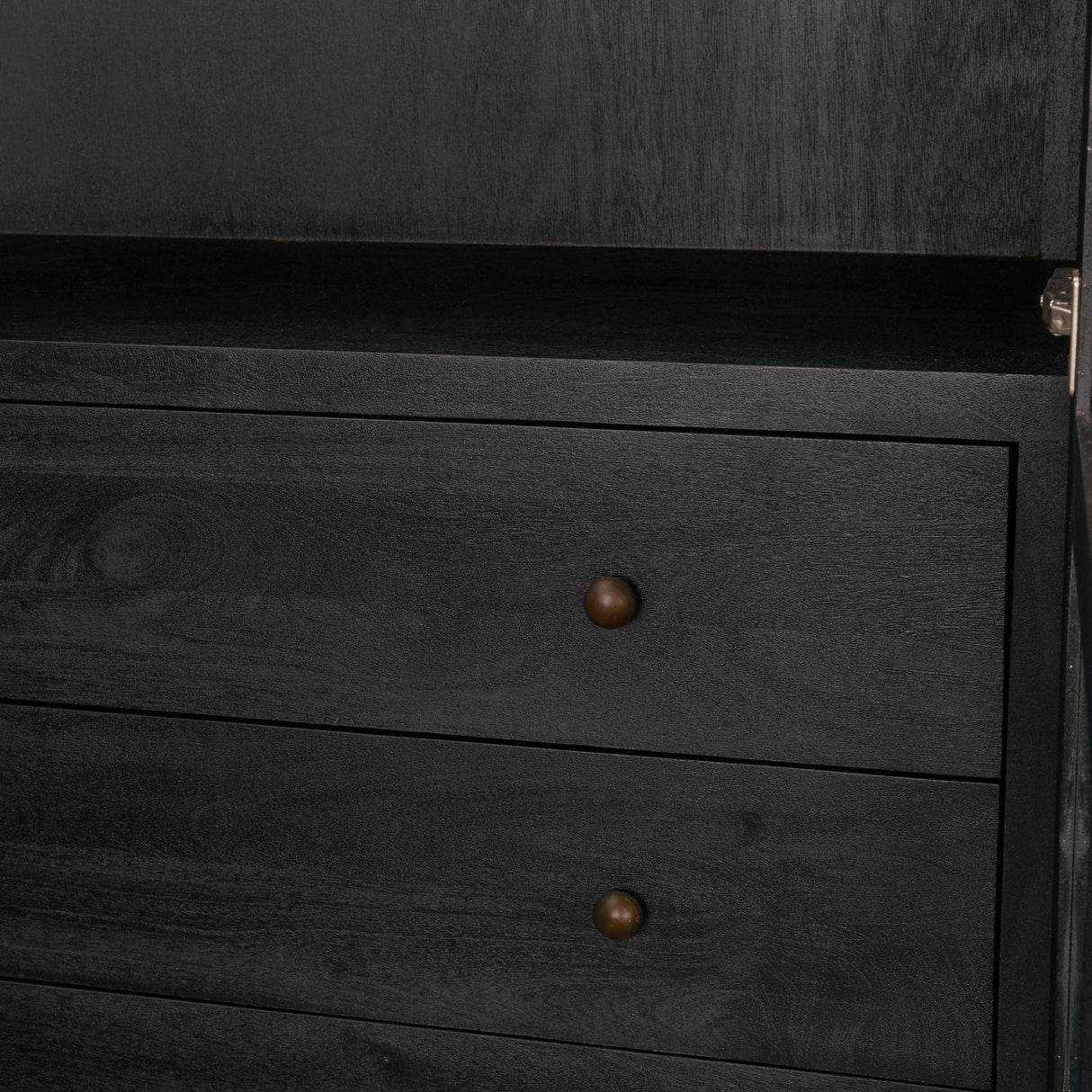Suri Black Wood W/Glass Doors Arched Curio Cabinet by Mercana at Eve Furniture