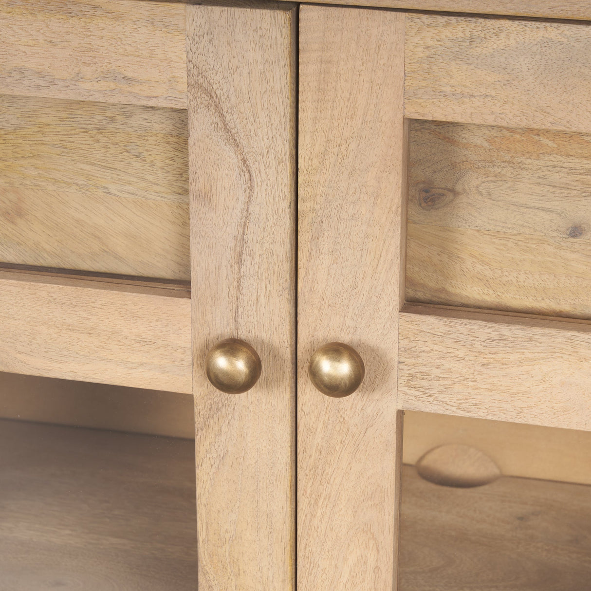 Suri Light Brown Wood w/ Glass Doors Sideboard by Mercana at Eve Furniture