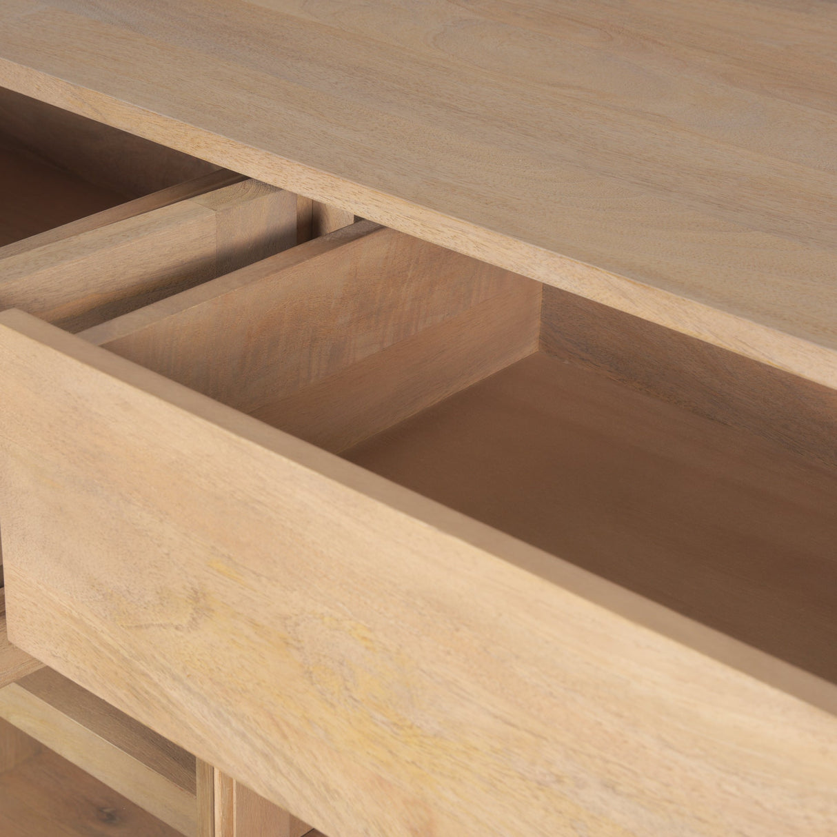 Suri Light Brown Wood w/ Glass Doors Sideboard by Mercana at Eve Furniture