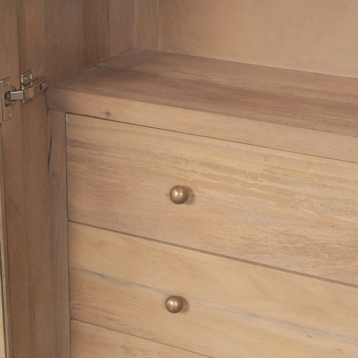 Suri Light Brown Wood W/Glass Doors Arched Curio Cabinet by Mercana at Eve Furniture