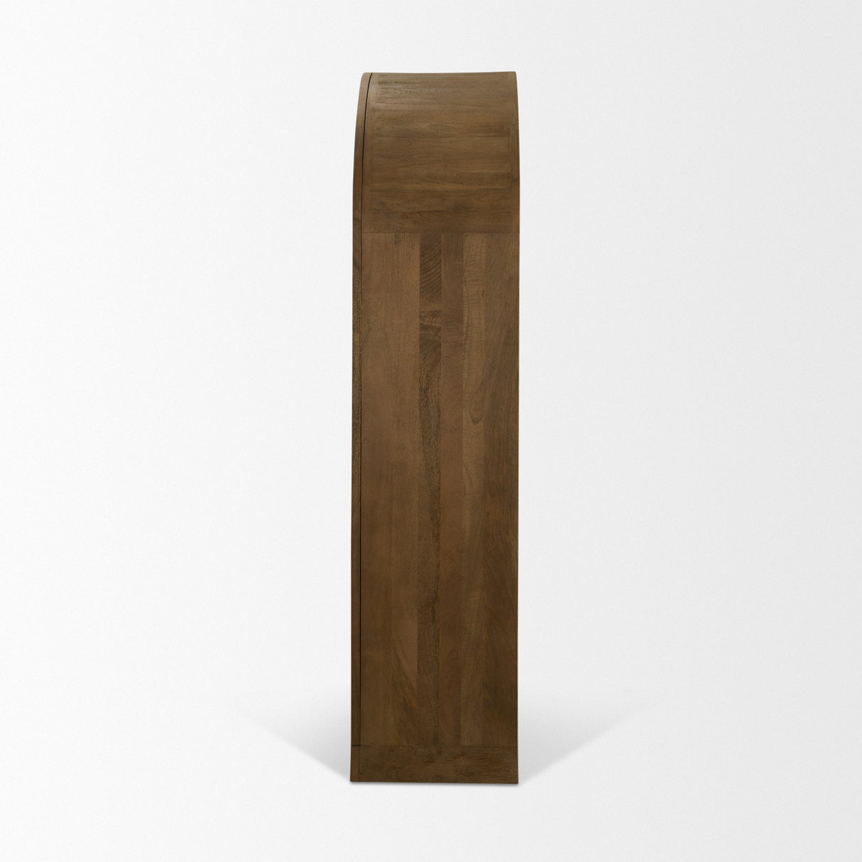 Suri Mid Brown Wood W/Glass Doors Arched Curio Cabinet by Mercana at Eve Furniture