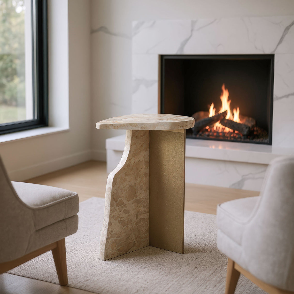 Surya Beige Side Table by Zuomod at Eve Furniture