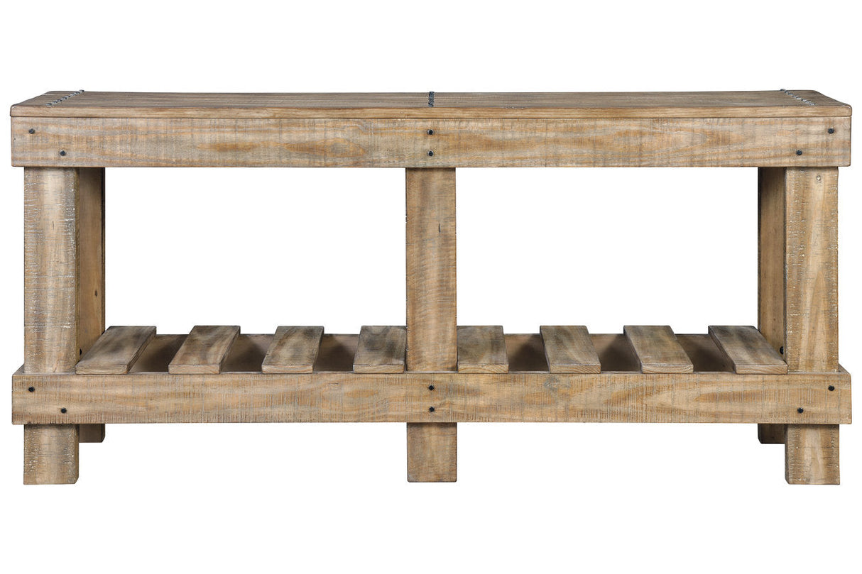 Susandeer Brown Sofa/Console Table by ASHLEY FURNITURE at Eve Furniture
