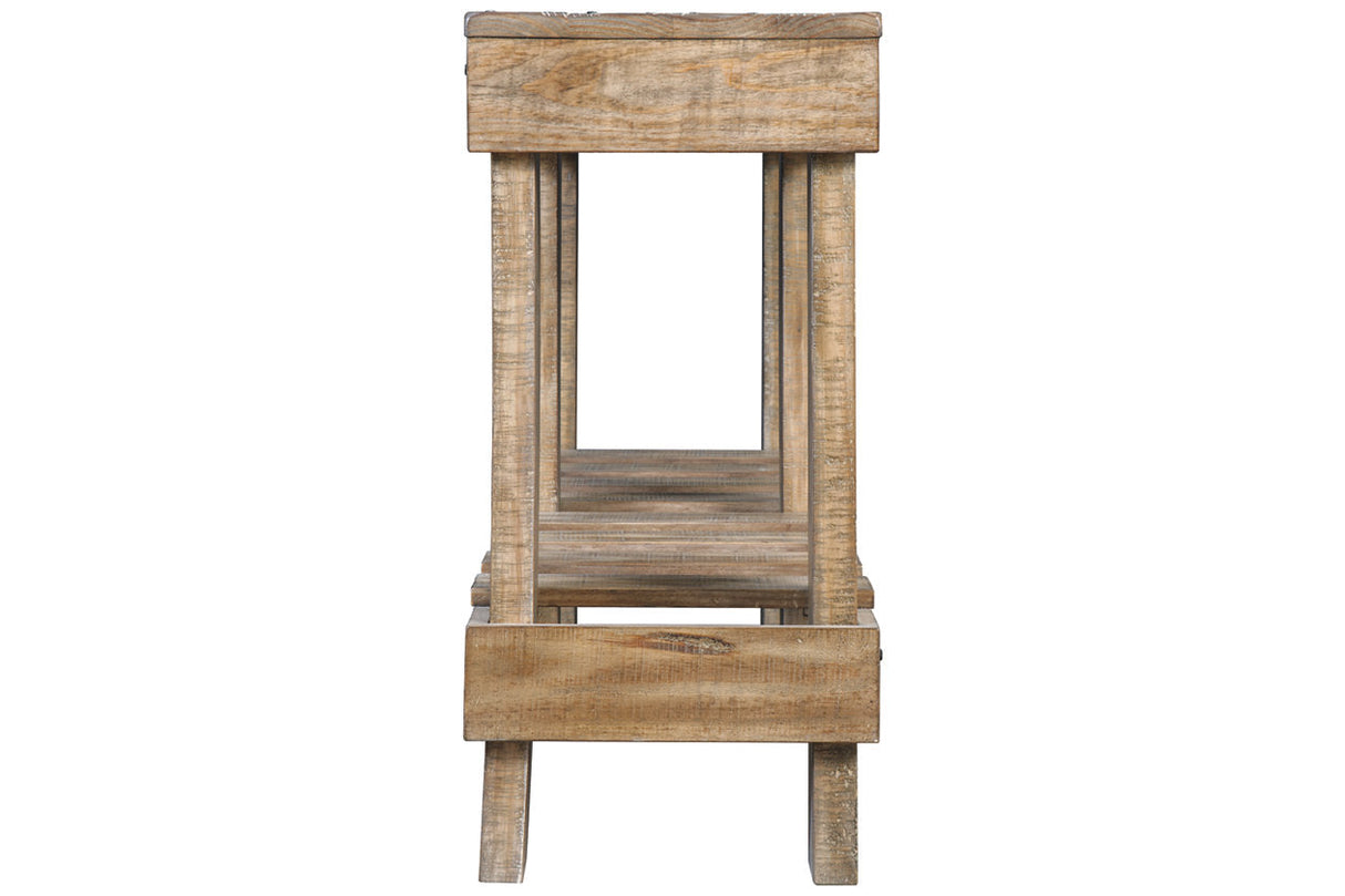 Susandeer Brown Sofa/Console Table by ASHLEY FURNITURE at Eve Furniture