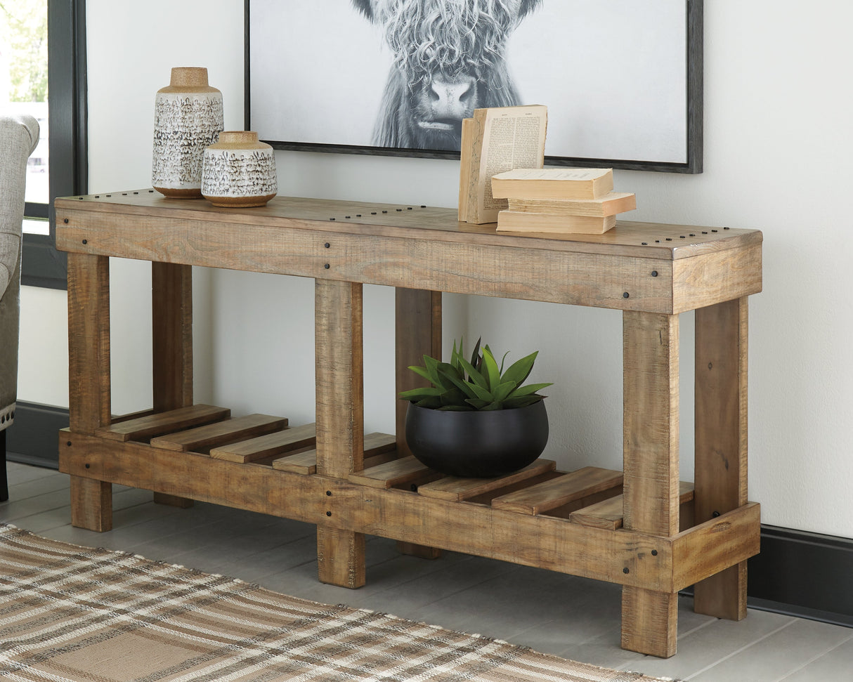 Susandeer Brown Sofa/Console Table by ASHLEY FURNITURE at Eve Furniture