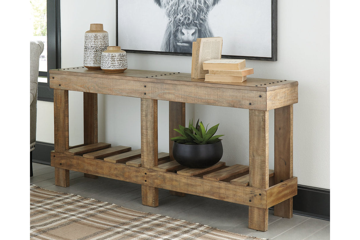 Susandeer Brown Sofa/Console Table by ASHLEY FURNITURE at Eve Furniture
