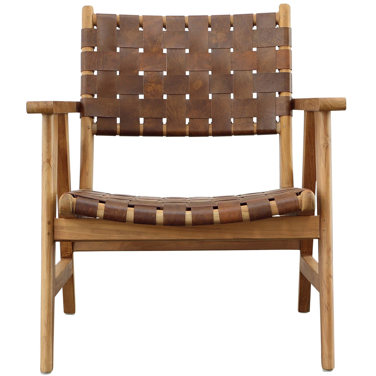 Sutri Leather Chair, Brown by Dovetail at Eve Furniture