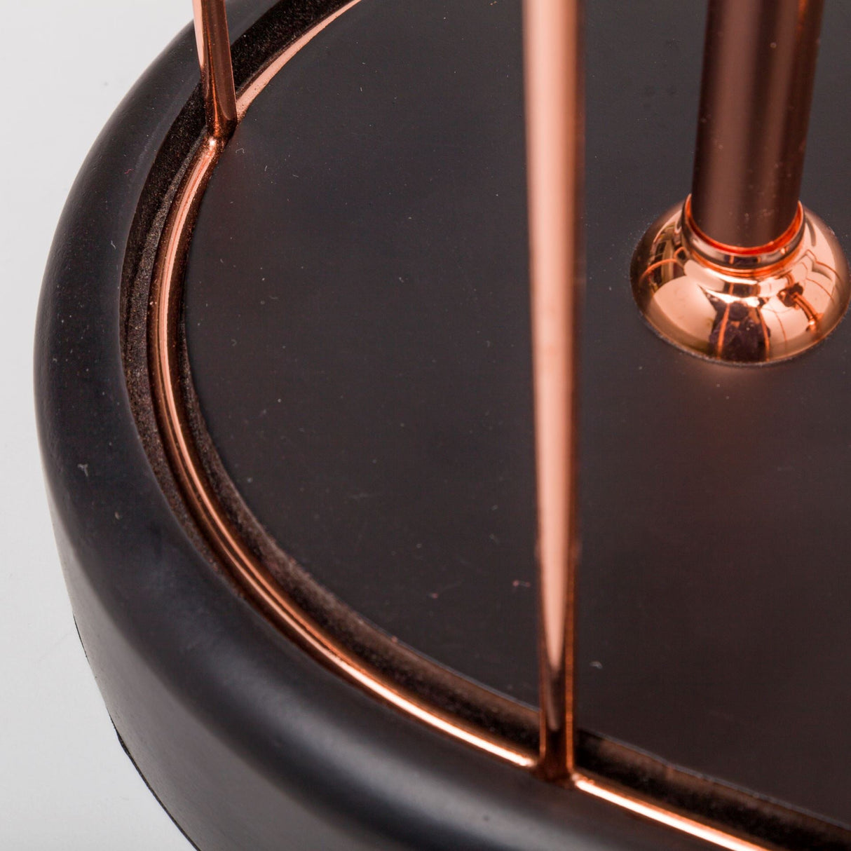 Sutton (19.3"H) Rose-Gold Metal Cylindrical Cage Three Bulb Table Lamp by Mercana at Eve Furniture