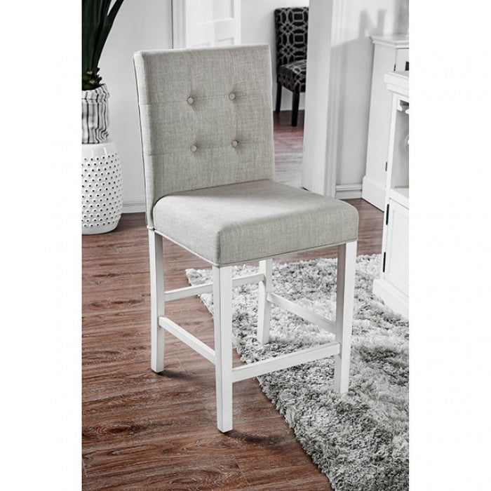Sutton Antique White Counter Height Chair Set of 2 by Furniture of America at Eve Furniture
