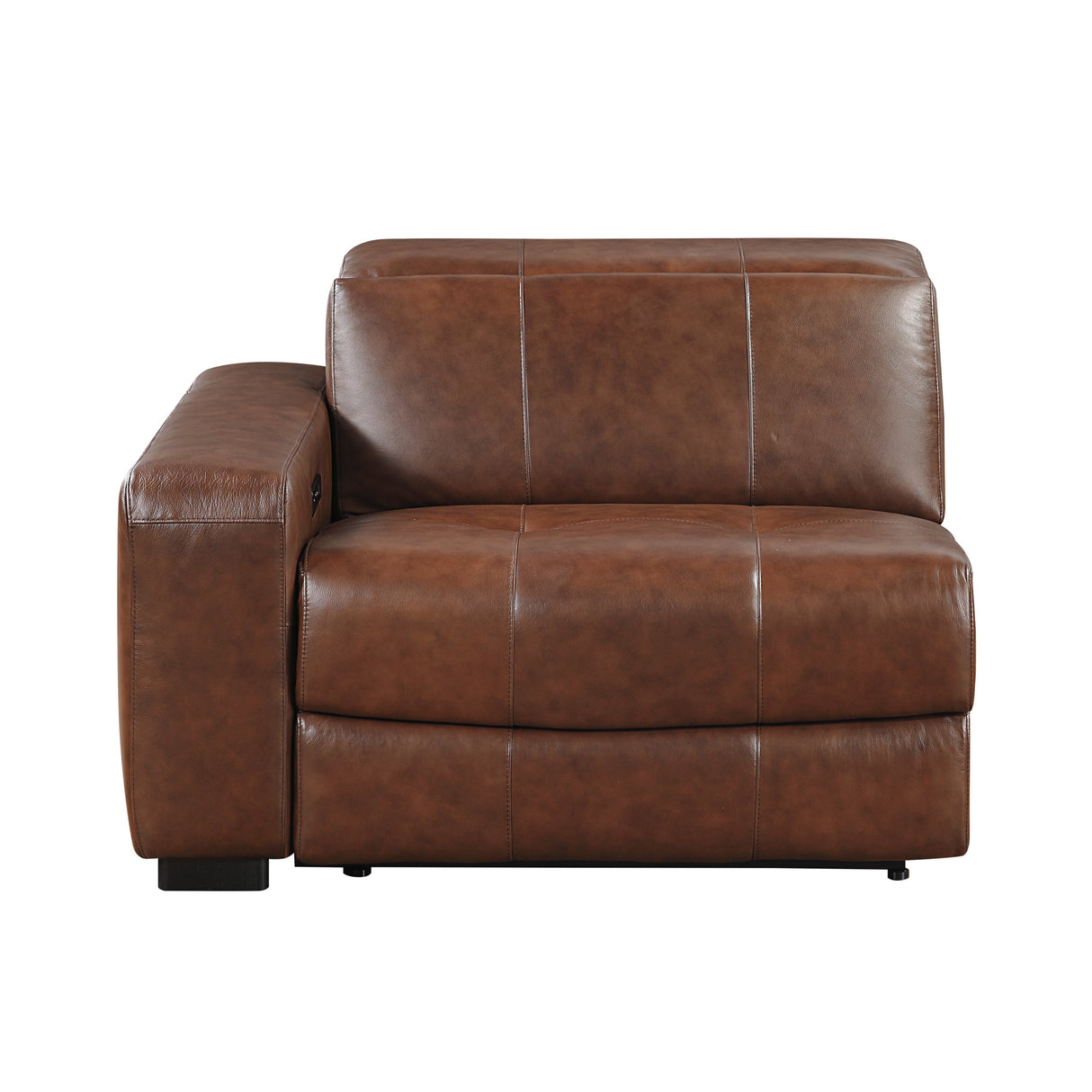 Sutton Brown Leather Power Double Reclining Loveseat with Center Console by Homelegance at Eve Furniture