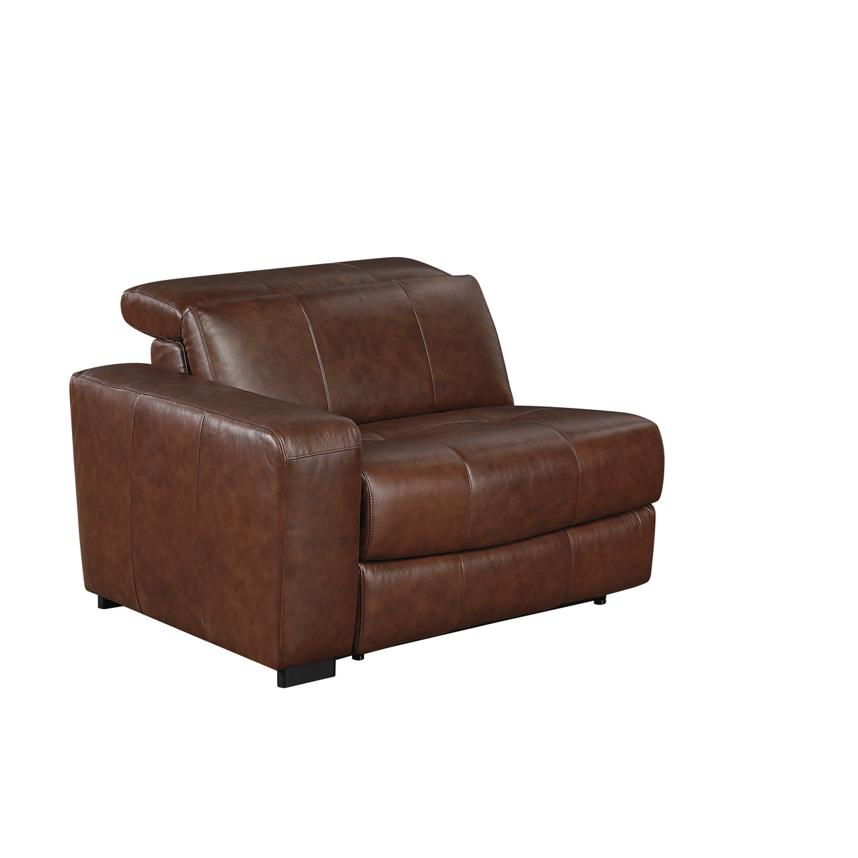 Sutton Brown Leather Power Double Reclining Loveseat with Center Console by Homelegance at Eve Furniture