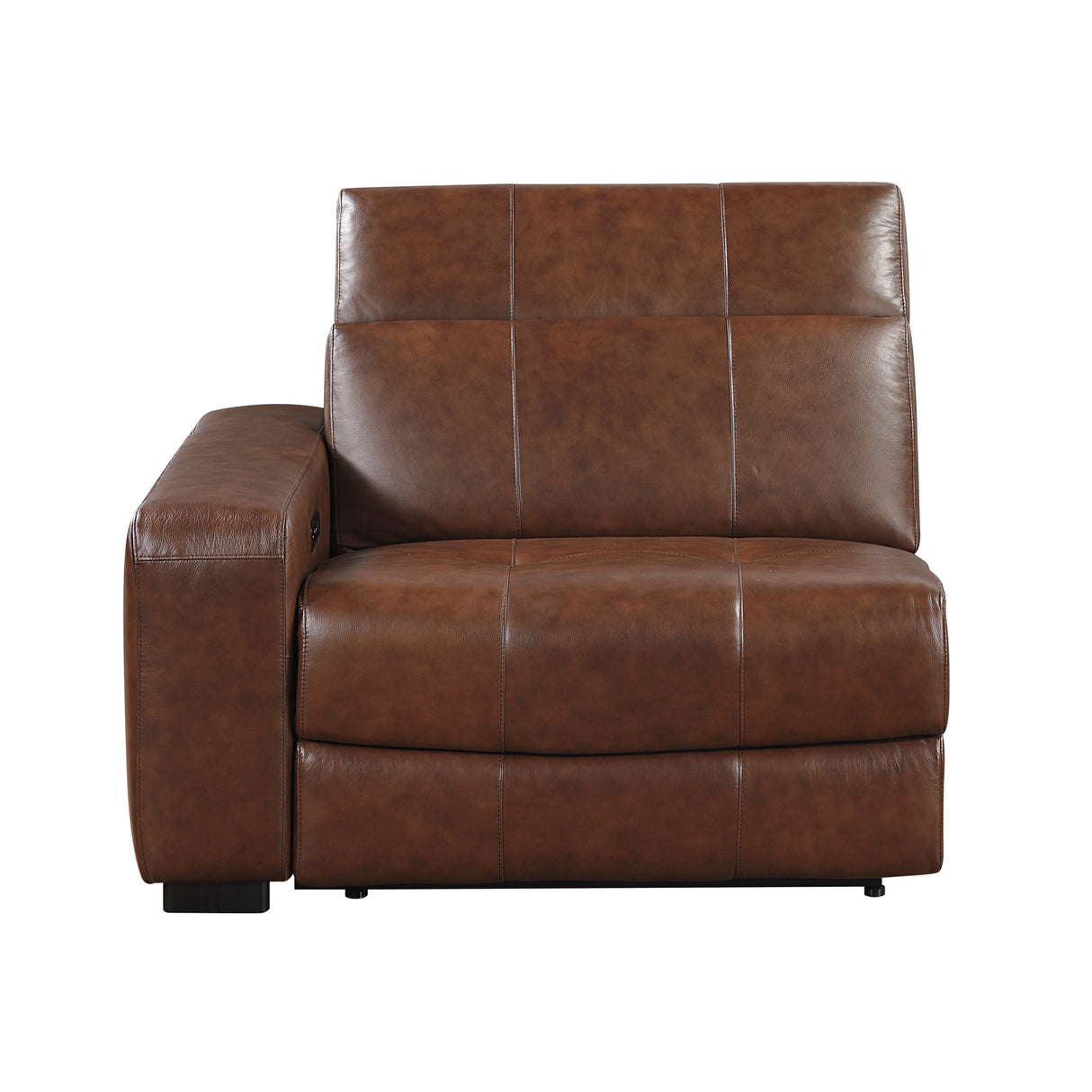 Sutton Brown Leather Power Double Reclining Loveseat with Power Headrests and Charging Ports by Homelegance at Eve Furniture