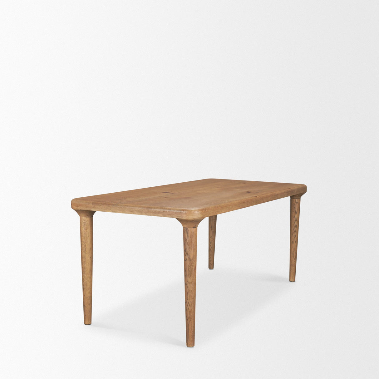 Suvan Light Brown Rectangular Oak Wood Dining Table by Mercana at Eve Furniture