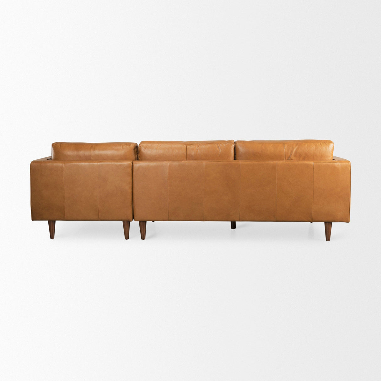 Svend 111.4L x 68.0W x 33.9H Tan Leather Right Chaise Sectional Sofa by Mercana at Eve Furniture